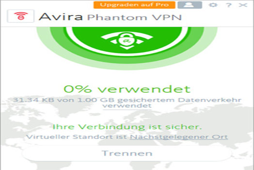Avira Free Phantom VPN Windows Screenshot