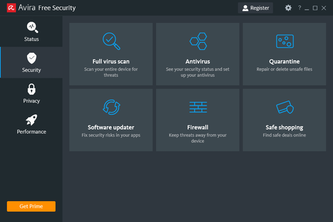 Screenshot Avira Free Security security tap